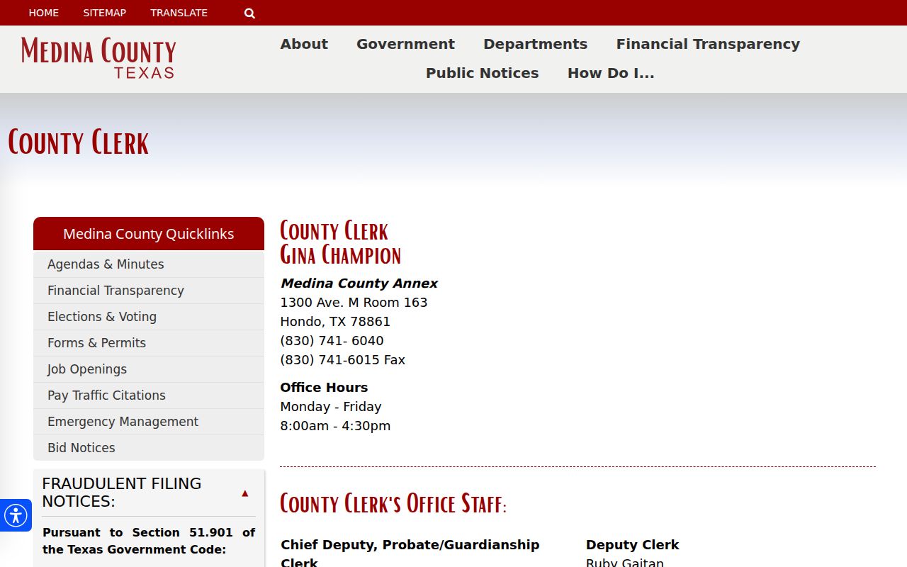 Medina County criminal court case access through the County Clerk