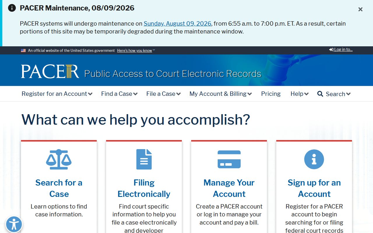 Medina County criminal history federal PACER access